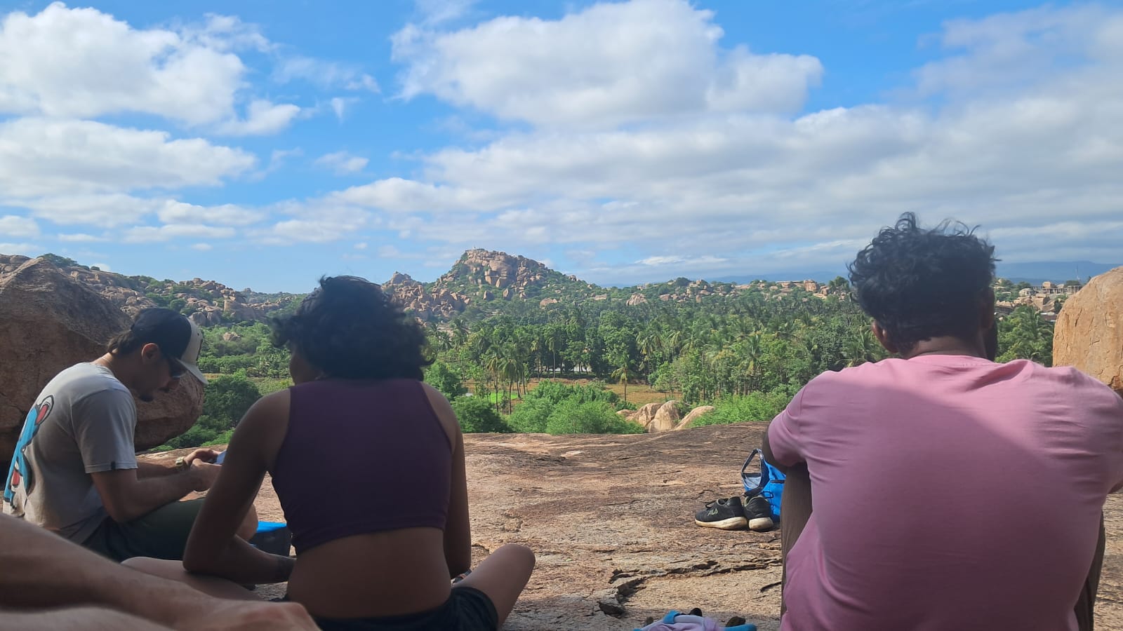 Resting between climbs on plateau