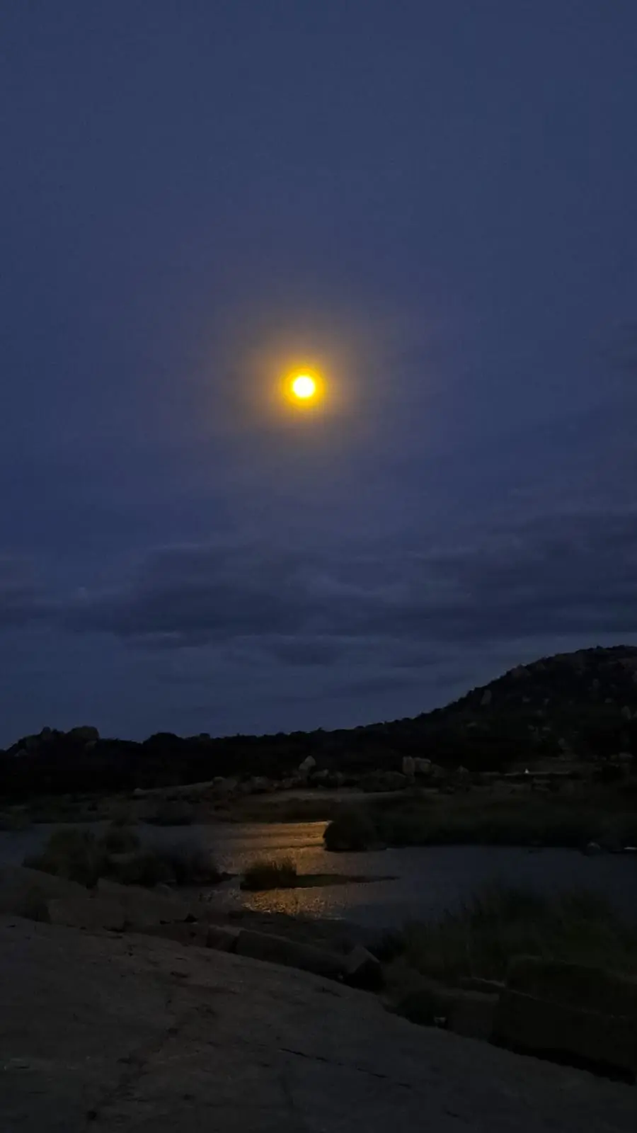 Moon reflecting on river
