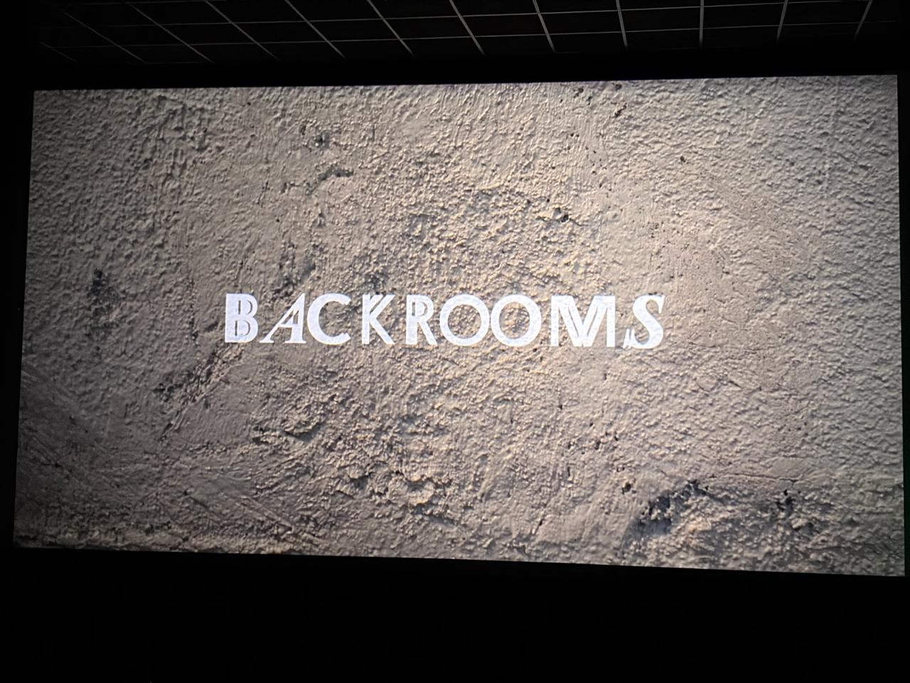 Backrooms movie title screen